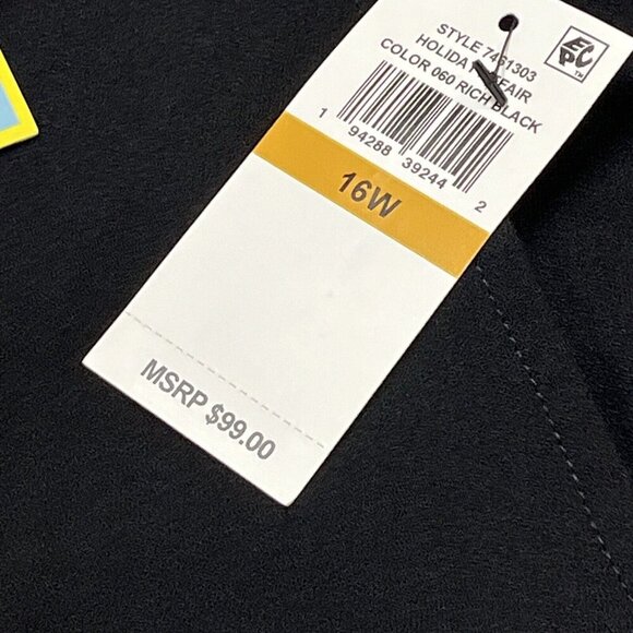 CeCe Pants Womens 16W Black Wide Legs Crepe Flowy Trouser Belted‎ Cocktail Party - Picture 5 of 11